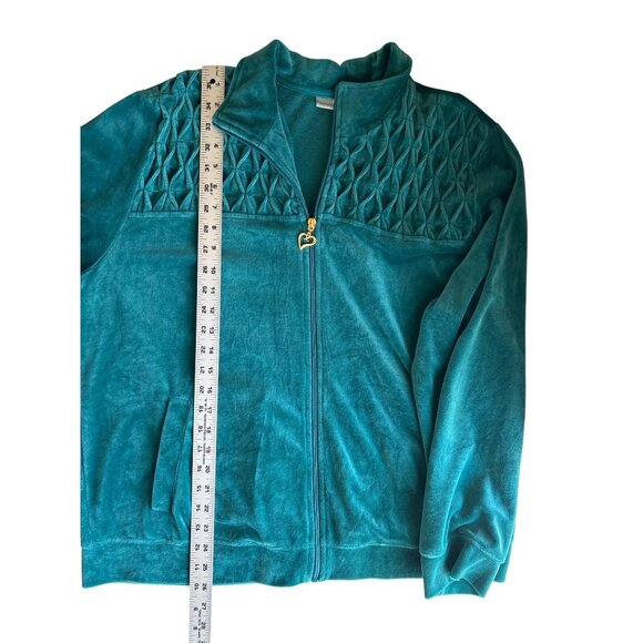 Drapers & Damons XL Green Zip-Up Jacket Diamond Quilted Detail Heart Zipper Pull - Picture 7 of 7